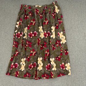 Vintage Prophecy Petite Pleated Floral Skirt Medium 100% Rayon Lightweight Flowy